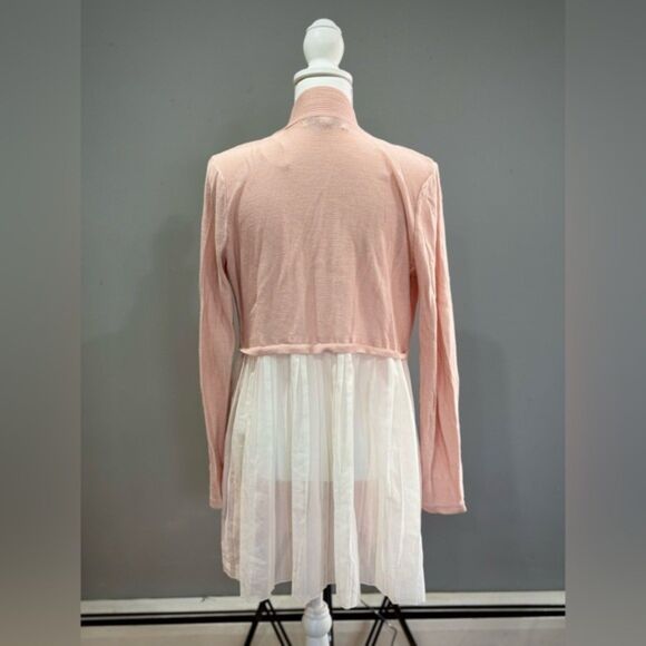 SALE! Pink Fever Mixed Media Long Sweater Size L EUC - Picture 2 of 6